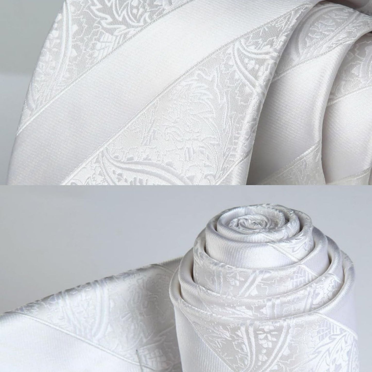 Hisdern White Striped Wedding Accessories Set With Clip