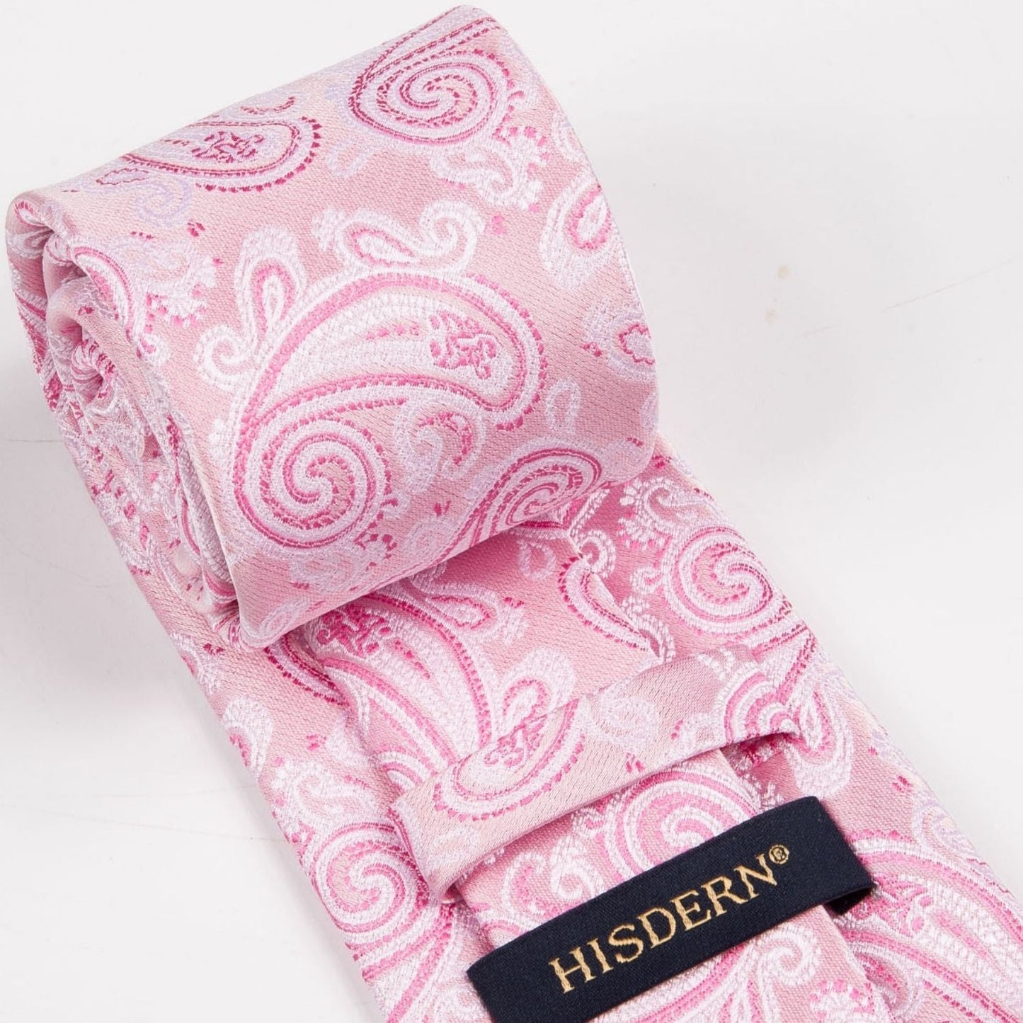 Hisdern Pink Paisley Tie Set For Groomsmen