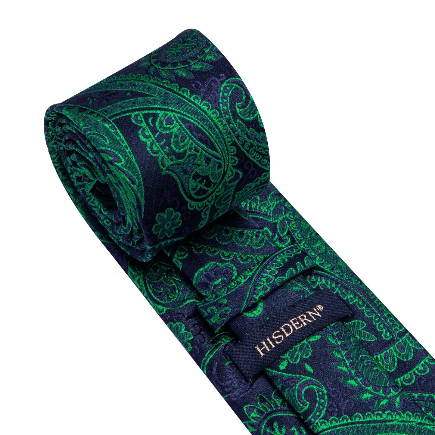 Hisdern Green Paisley Tie Set For Formal Wear