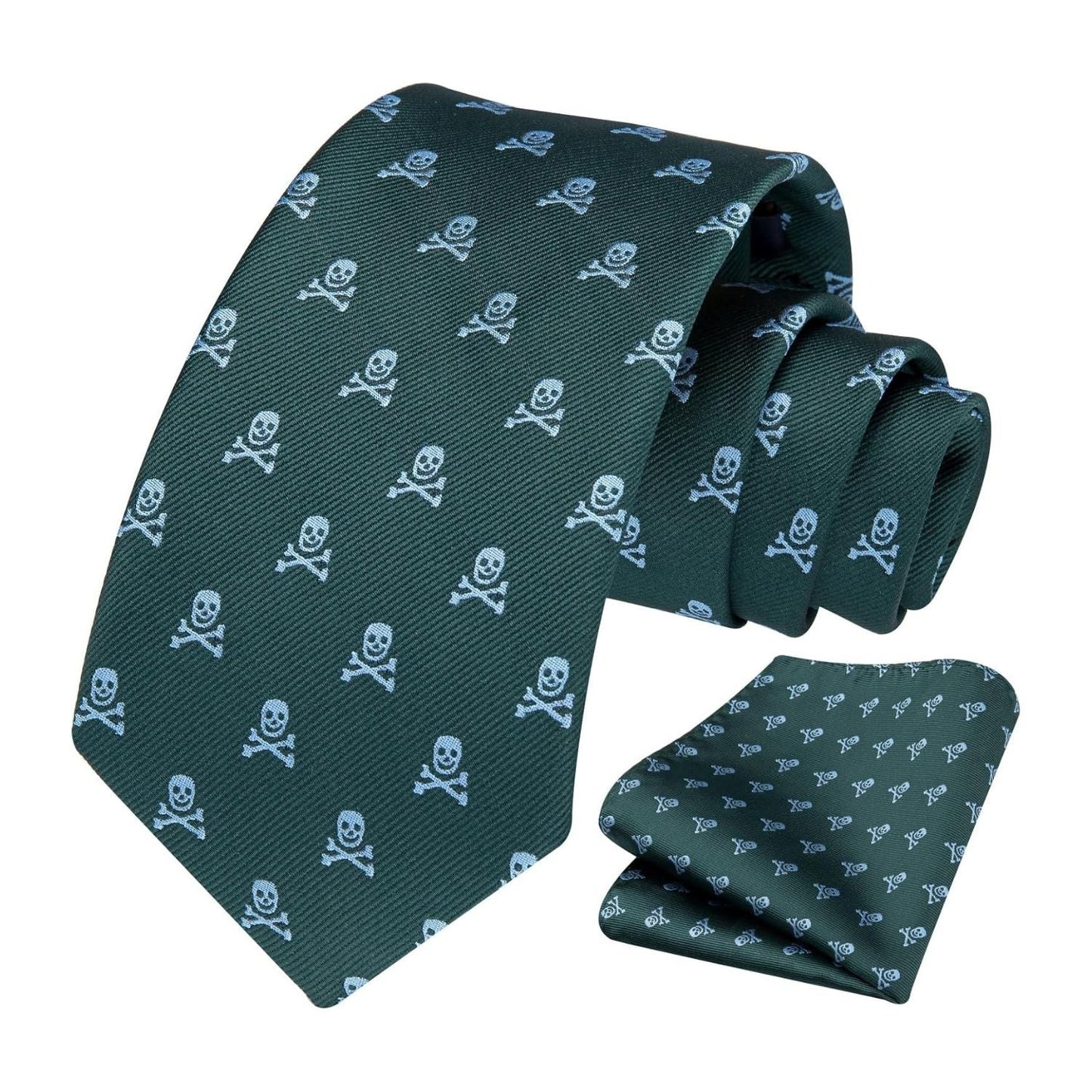 Hisdern Green Pattern Cute Pattern Tie Set