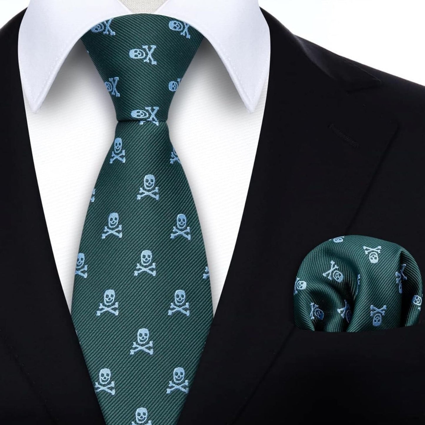 Hisdern Green Pattern Cute Pattern Tie Set