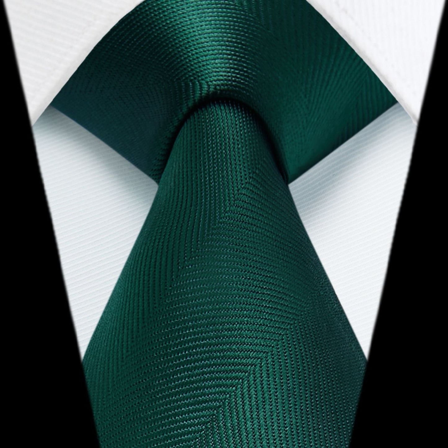 Hisdern Green Striped Business Tie Set