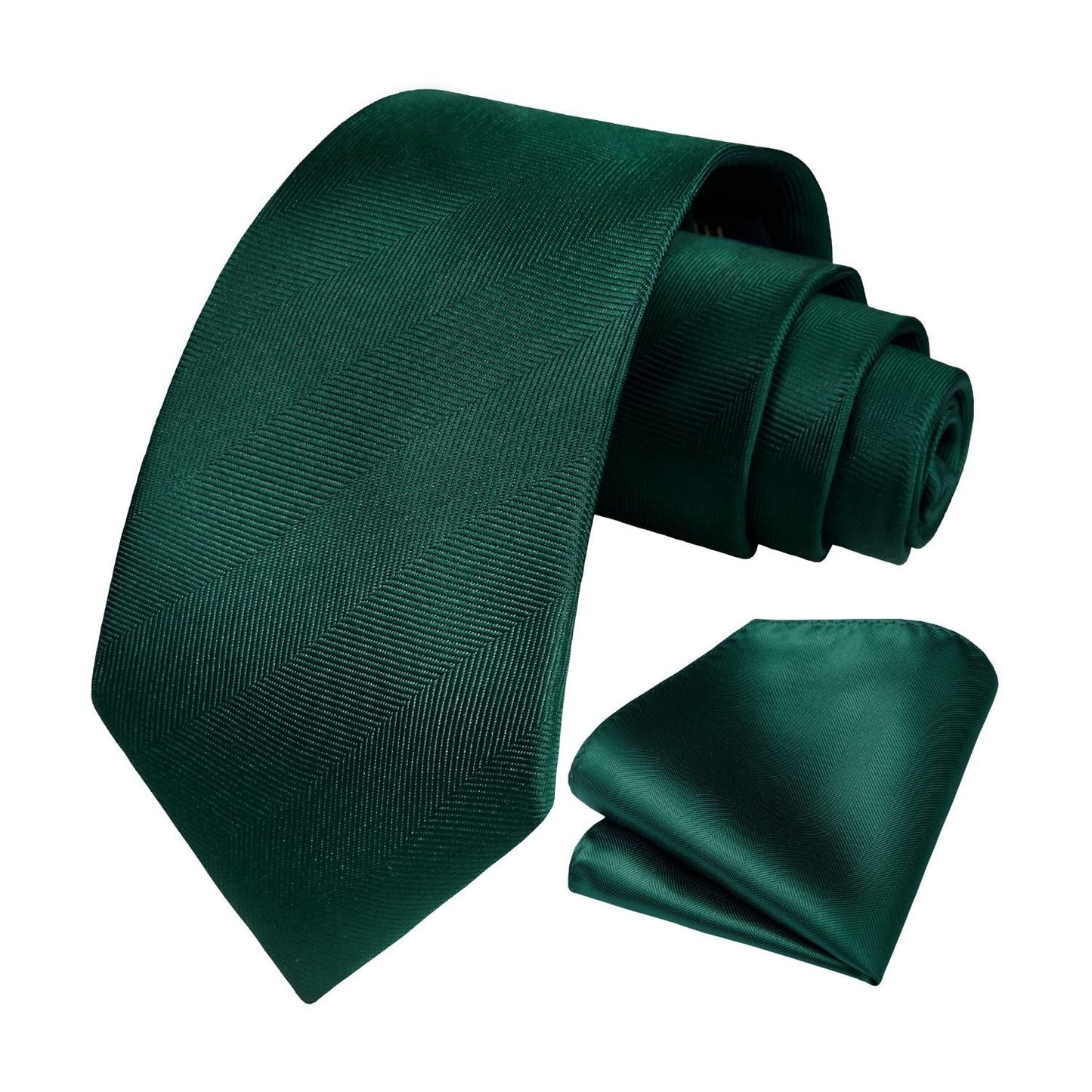 Hisdern Green Striped Business Tie Set