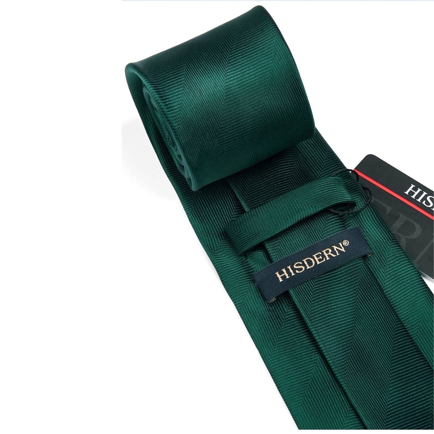 Hisdern Green Striped Business Tie Set