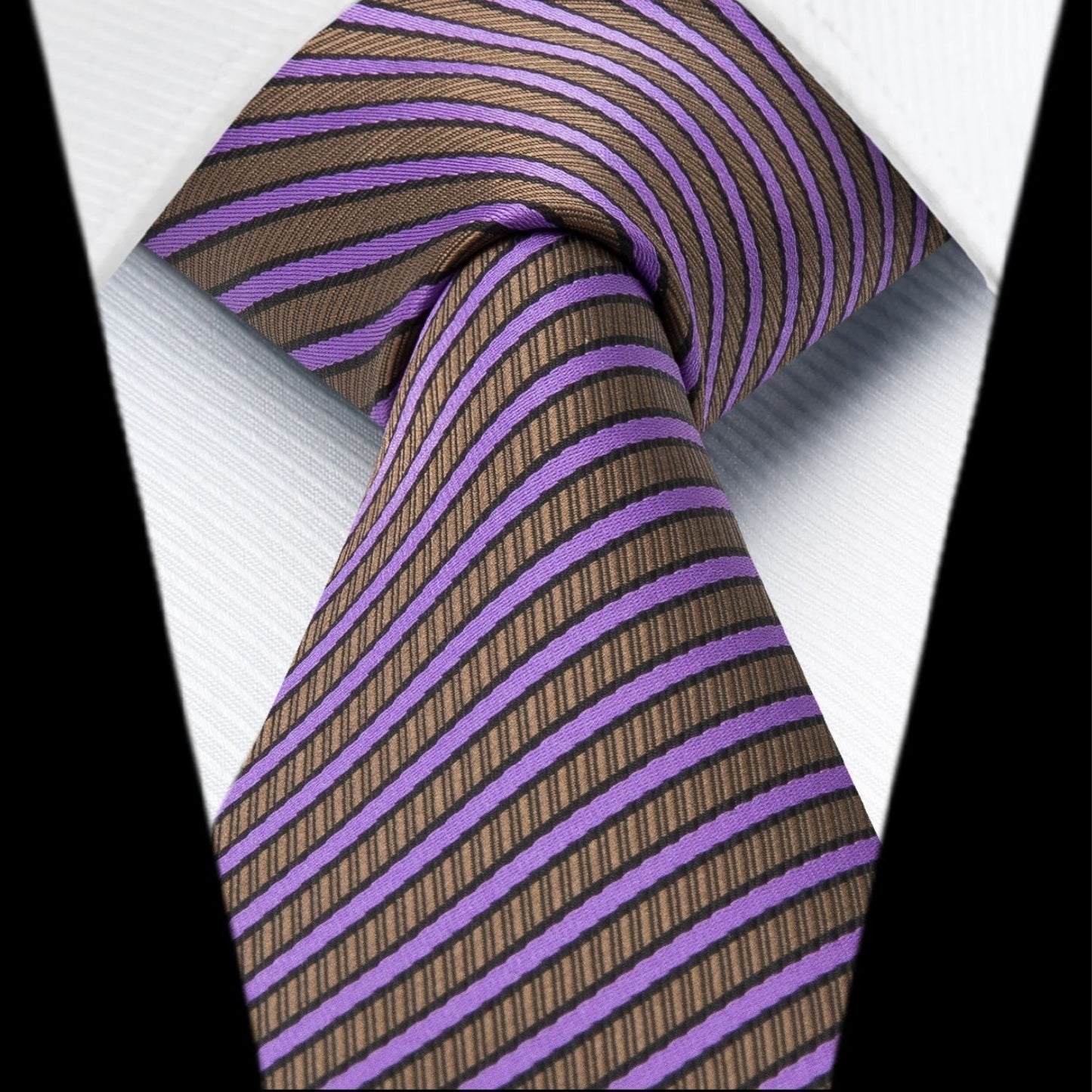 Hisdern Purple Striped Wedding Accessories Set