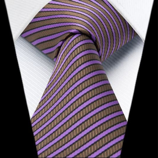 Hisdern Purple Striped Wedding Accessories Set