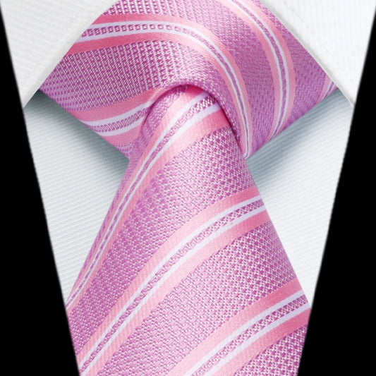Hisdern Pink Striped Wedding Accessories Set