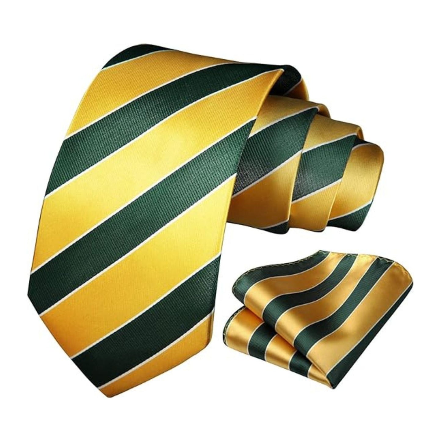 Hisdern Yellow Striped Business Tie Set