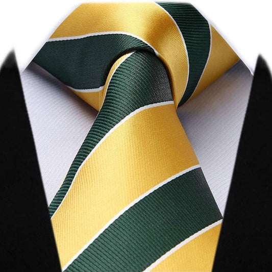 Hisdern Yellow Striped Business Tie Set