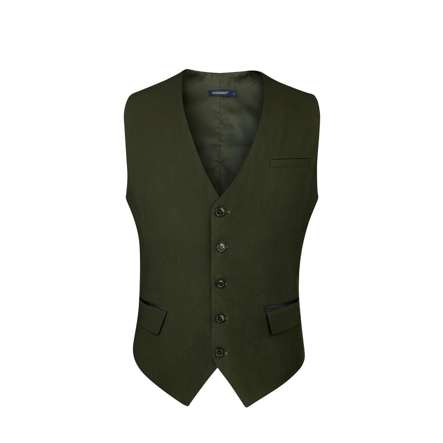 Men's Army Green Satin Suit Vest Formal Wear for Wedding
