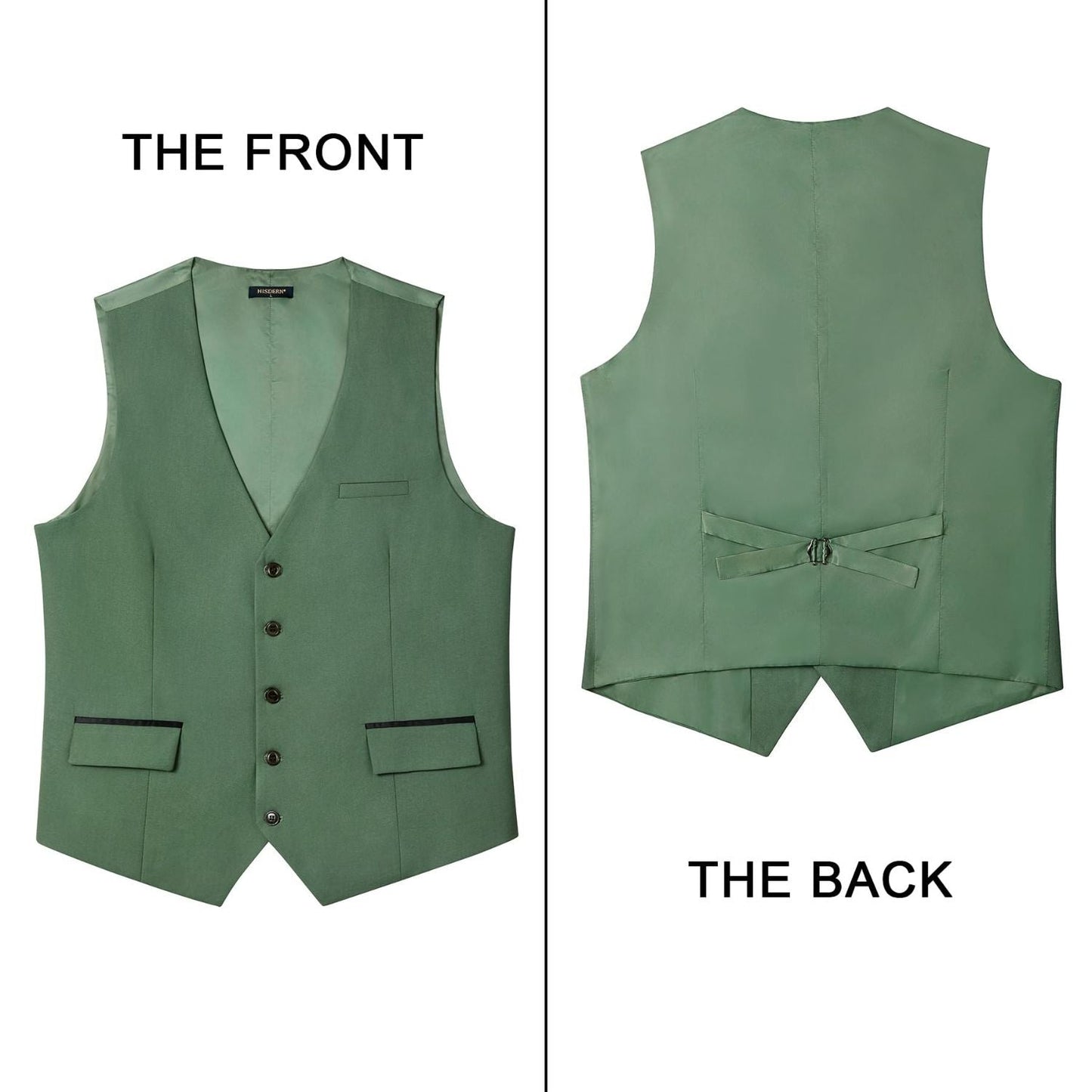 Men's Olive Green Satin Suit Vest Formal Wear for Wedding