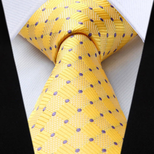 Hisdern Yellow Plaid Wedding Accessories Set
