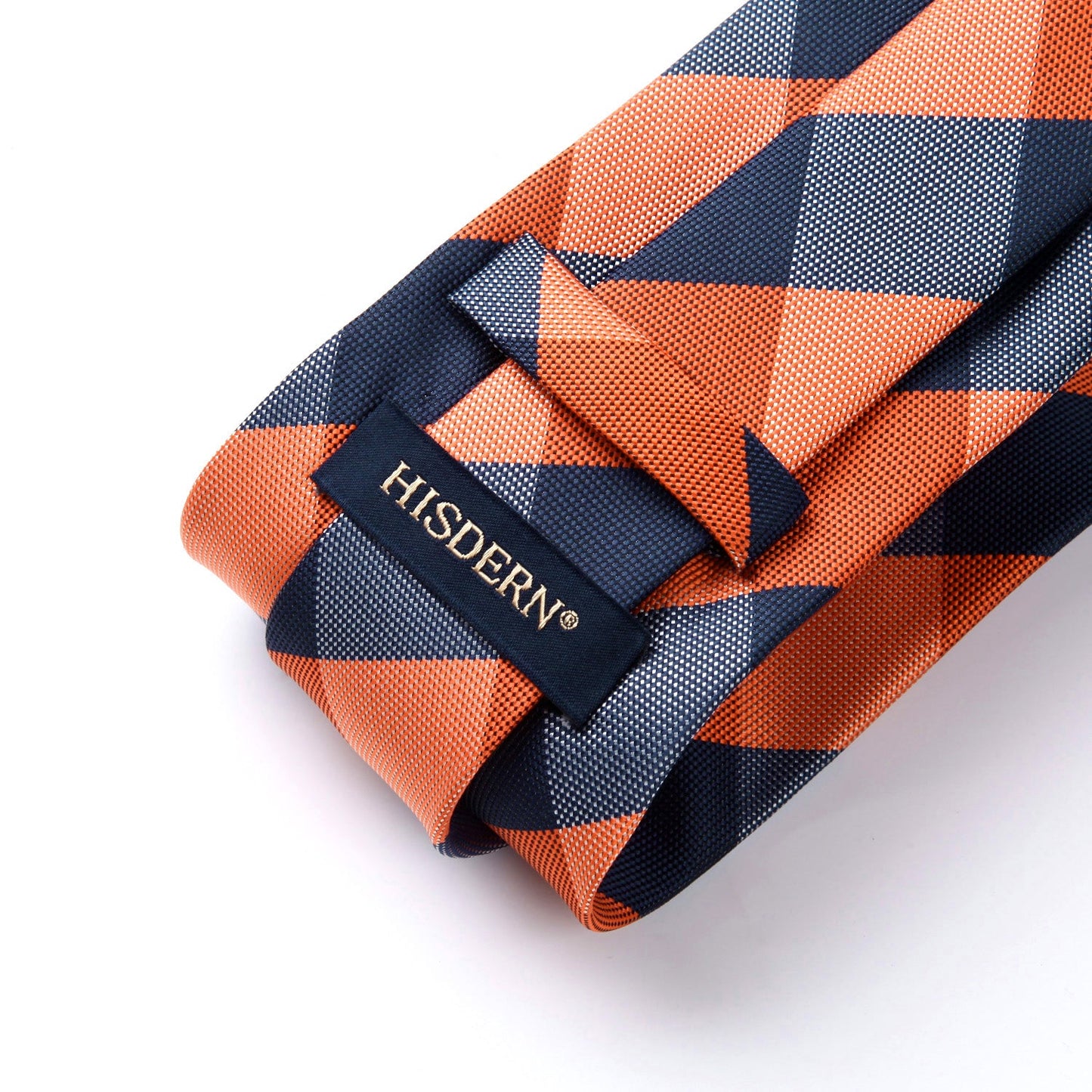 Hisdern Orange Plaid Tie Set For Groomsmen