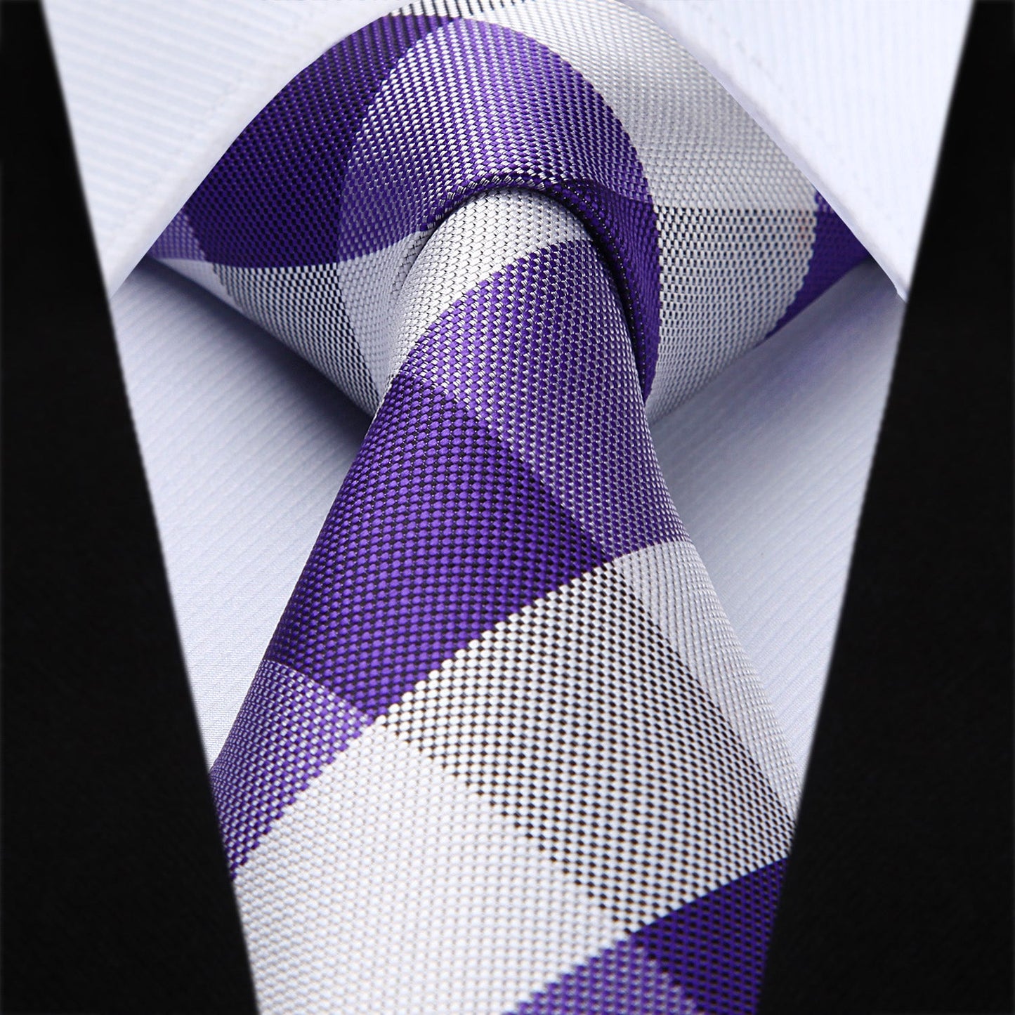Hisdern Purple Plaid Wedding Accessories Set
