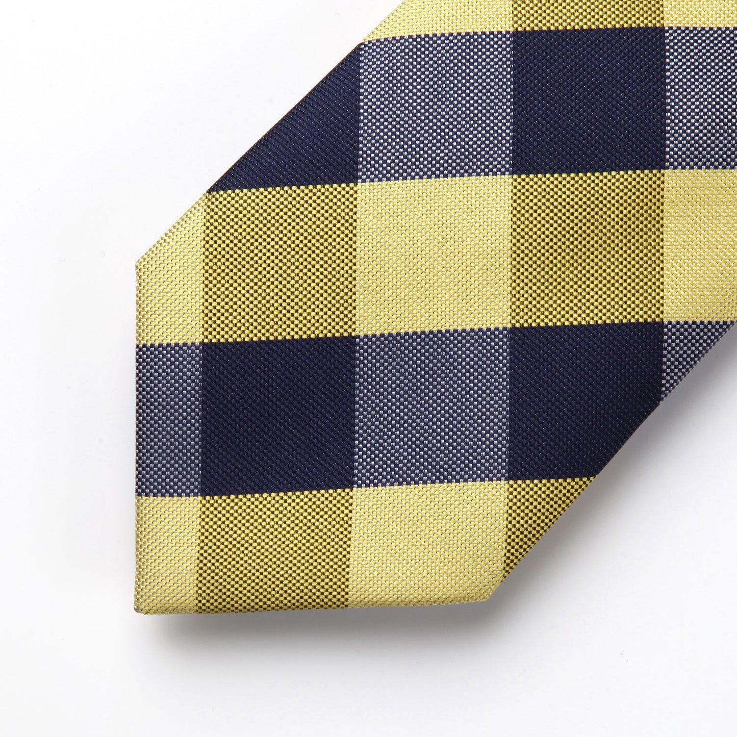 Hisdern Yellow Plaid Business Tie Set