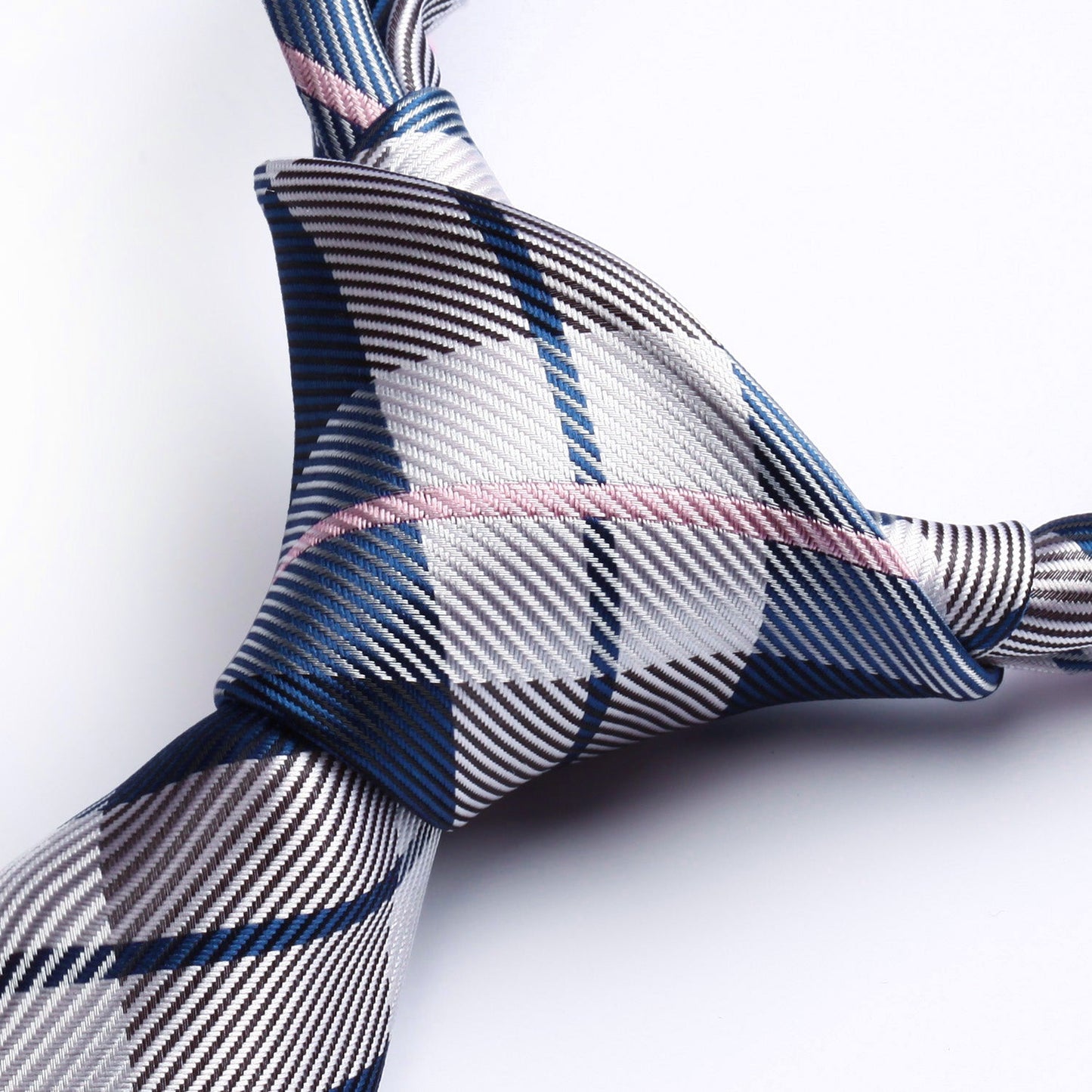 Hisdern Grey Plaid Tie Set For Groomsmen