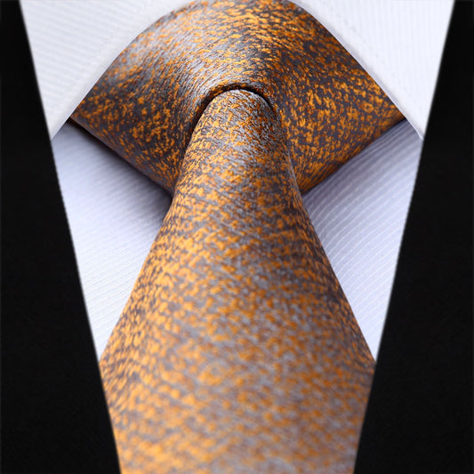 Hisdern Orange Houndstooth Business Tie Set