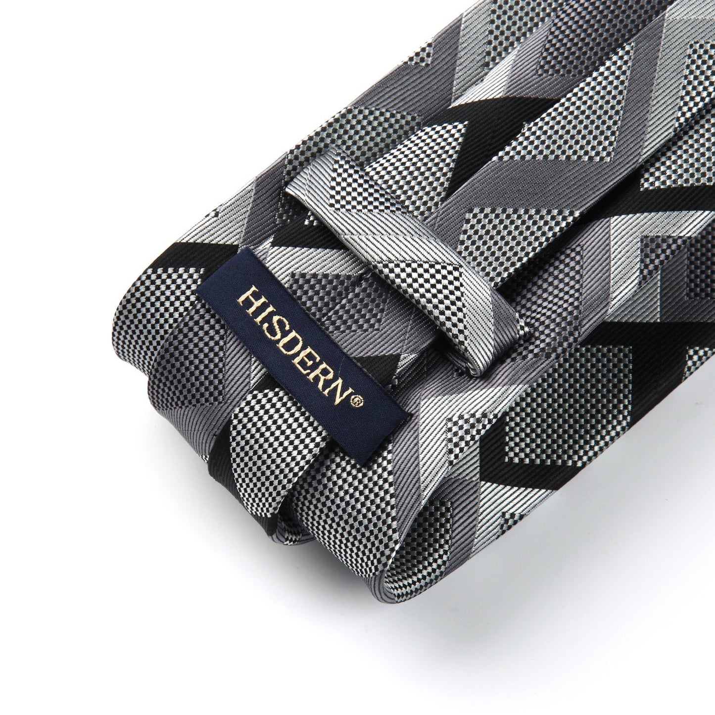 Hisdern Grey Plaid Business Tie Set