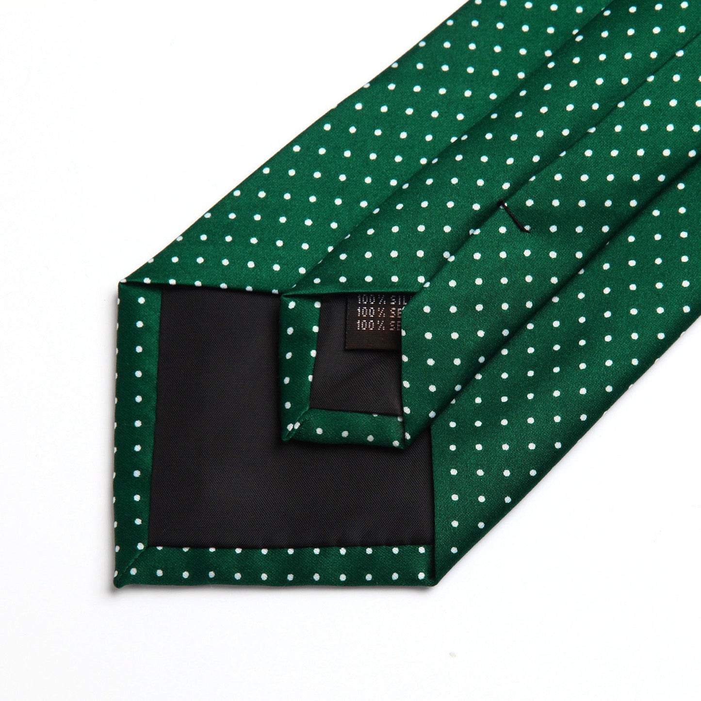 Hisdern Green White Polka Dot Print Tie Set For Formal Events