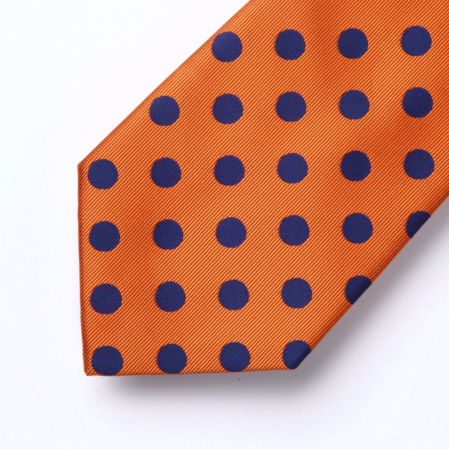 Hisdern Orange Polka Dot Tie Set For Groomsmen