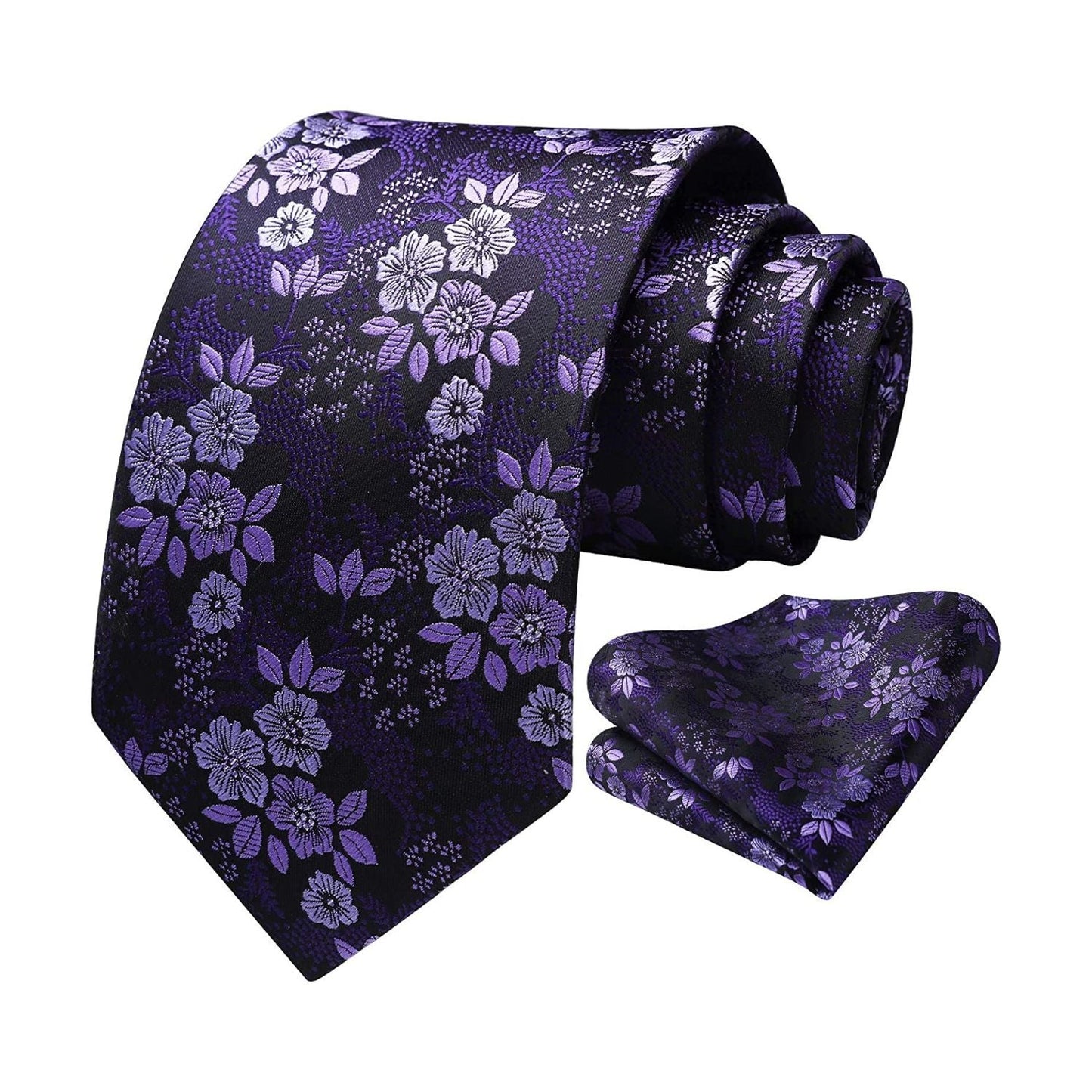 Hisdern Purple Floral Wedding Accessories Set