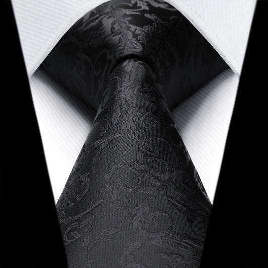 Hisdern Black Floral Wedding Accessories Set