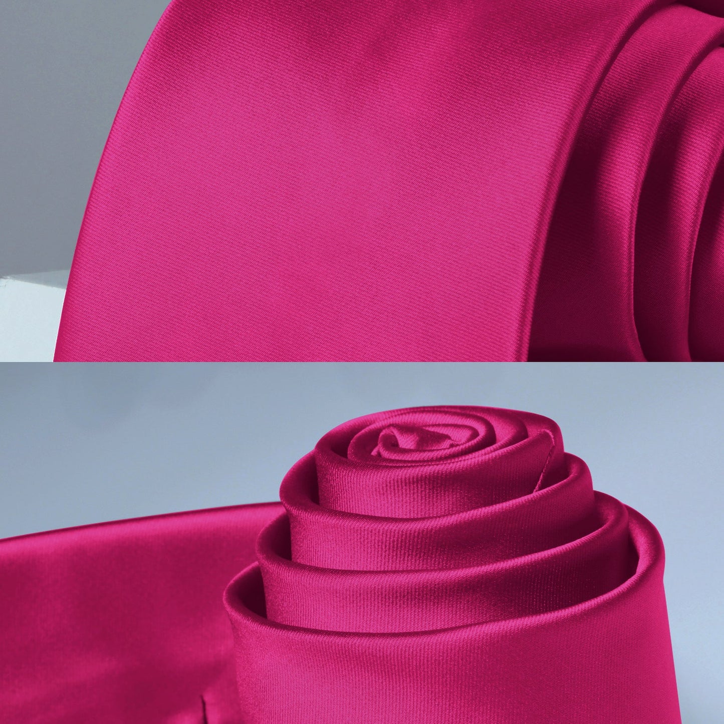 Hisdern Hot Pink Solid Men’s Tie Set for Formal & Wedding