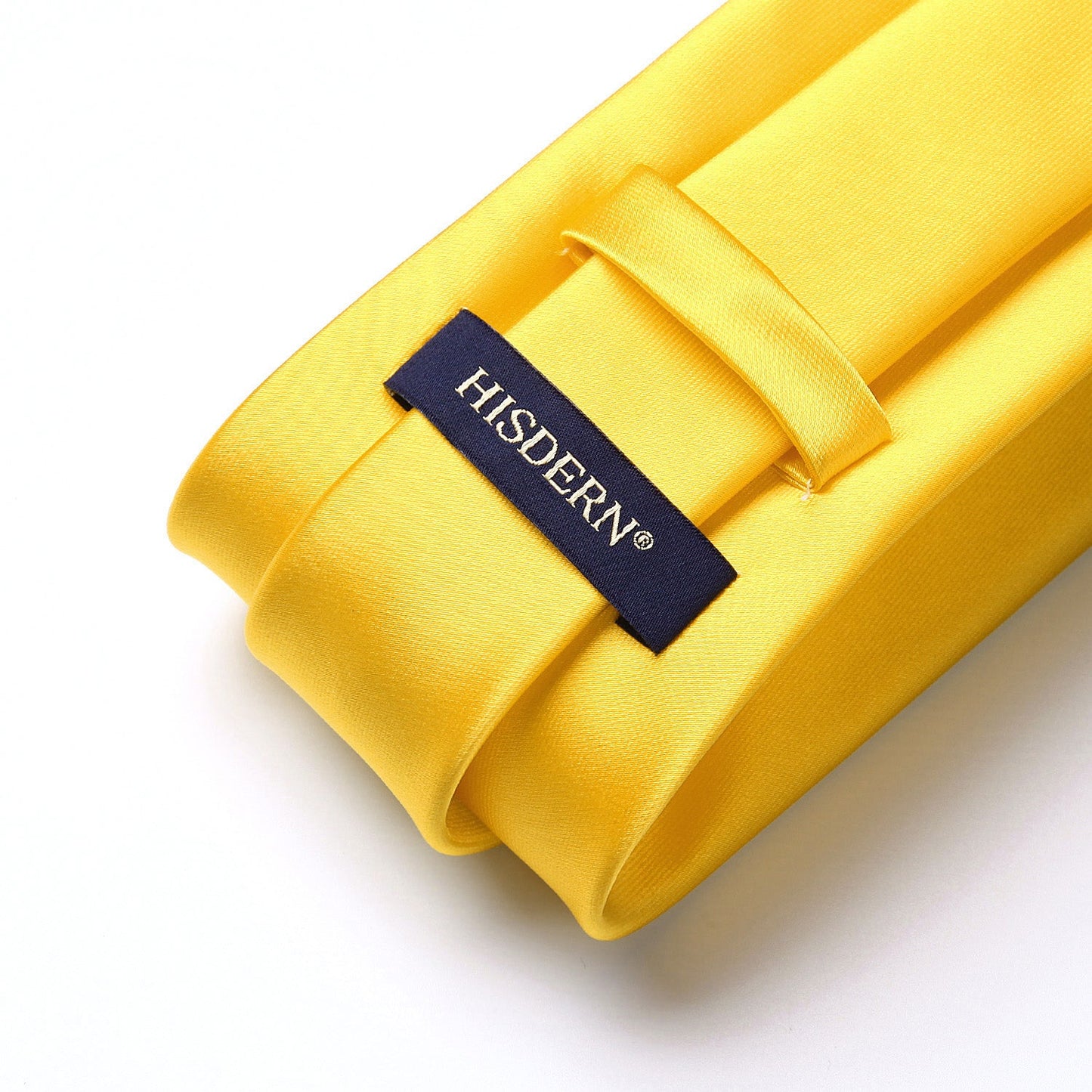 Hisdern Yellow Solid Men’s Tie Set for Formal & Wedding