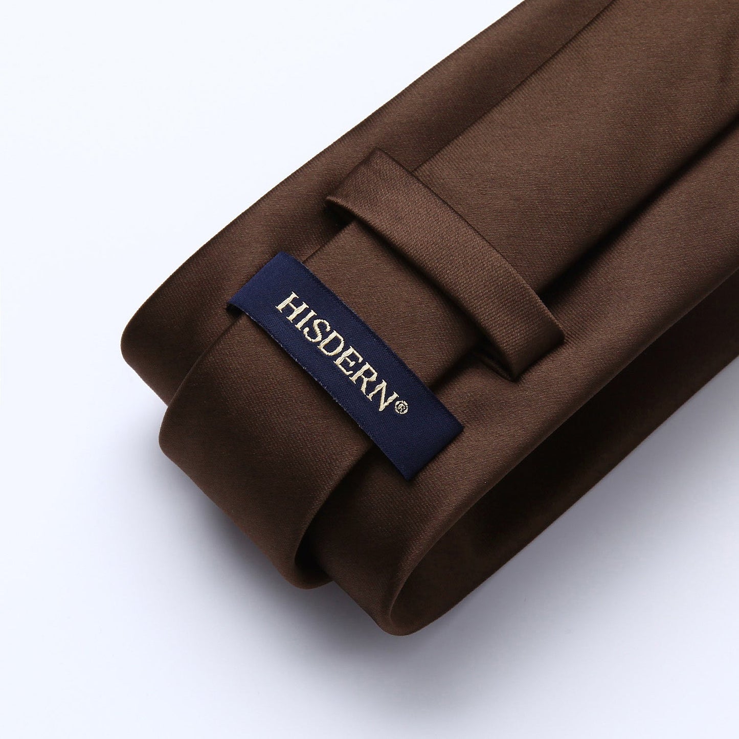 Hisdern Saddle Brown Solid Men’s Tie Set for Formal & Wedding