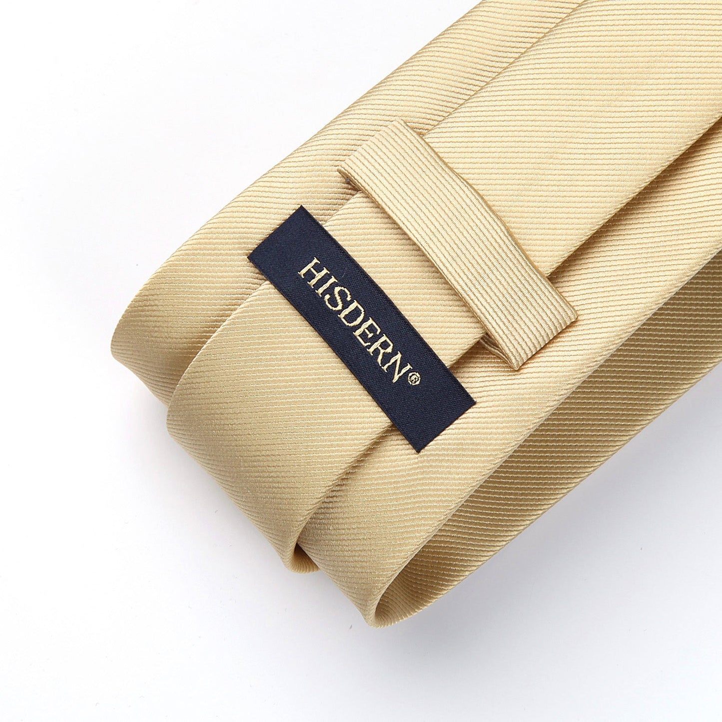 Hisdern Champagne Beige Solid Men’s Tie Set for Formal & Wedding