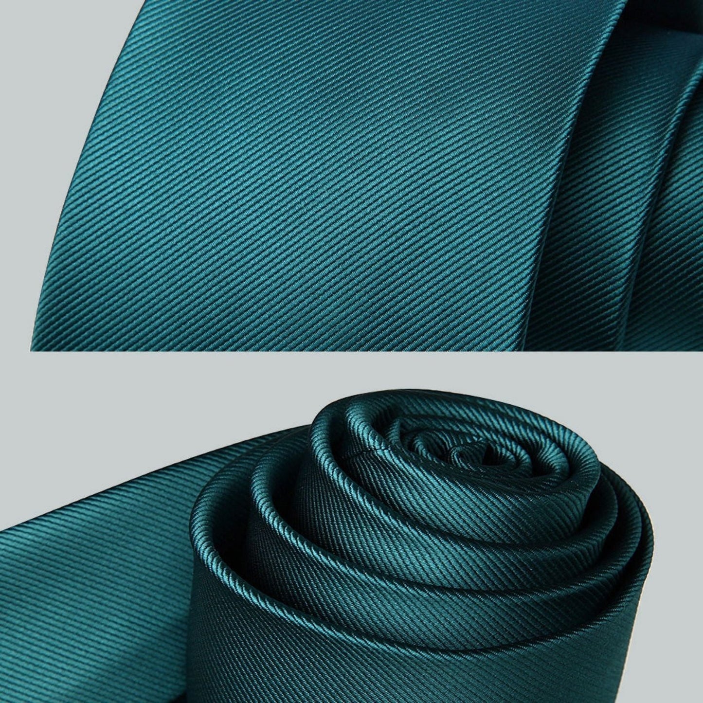 Hisdern Teal Solid Men’s Tie Set for Formal & Wedding