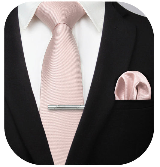 Hisdern Light Pink Solid Wedding Accessories Set With Clip