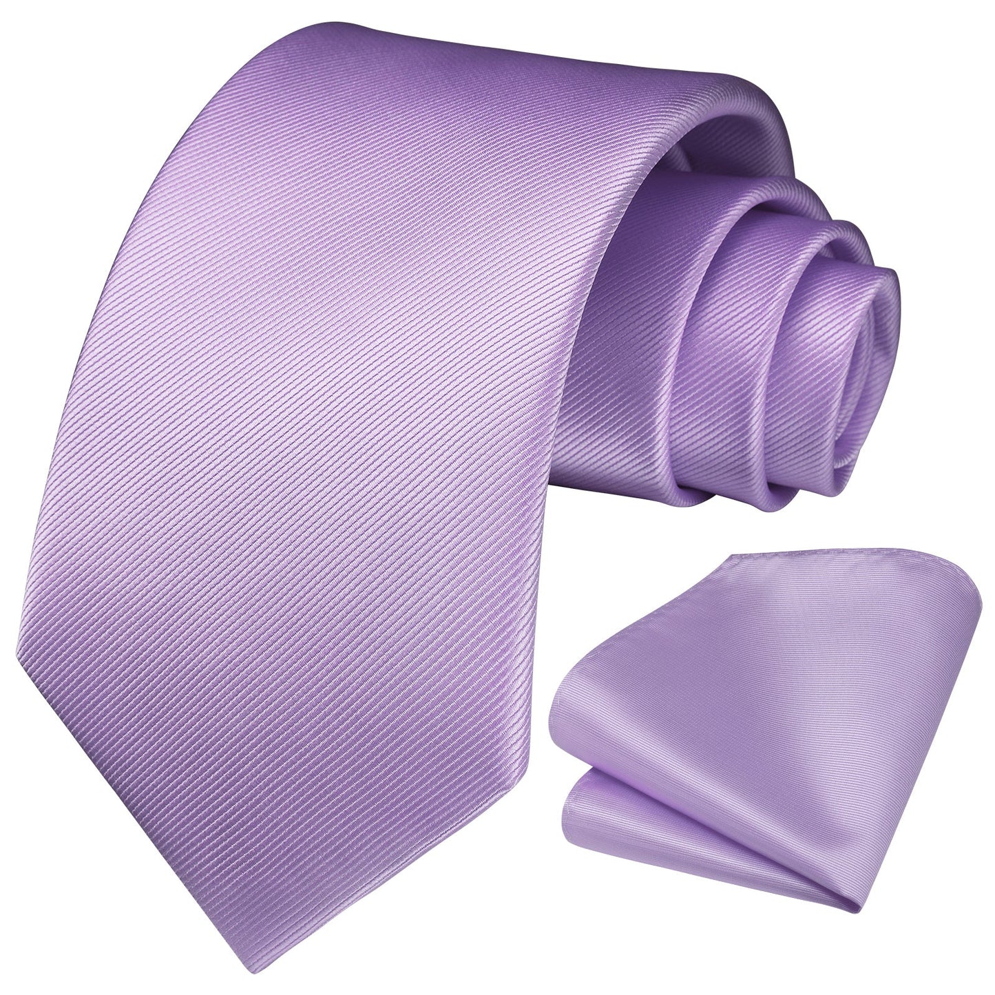 Hisdern Purple lavender Blush Solid Men’s Tie Set for Formal & Wedding