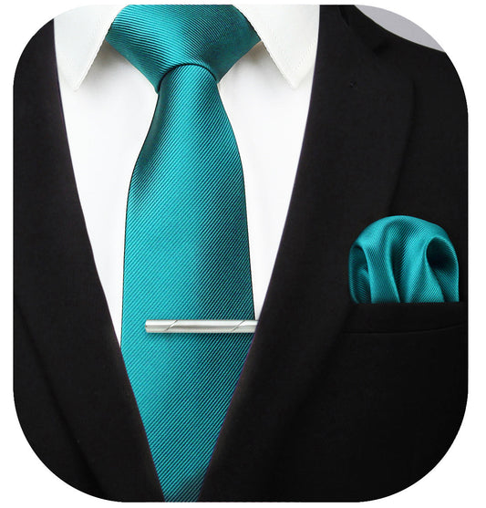 Hisdern Teal Solid Wedding Accessories Set With Clip