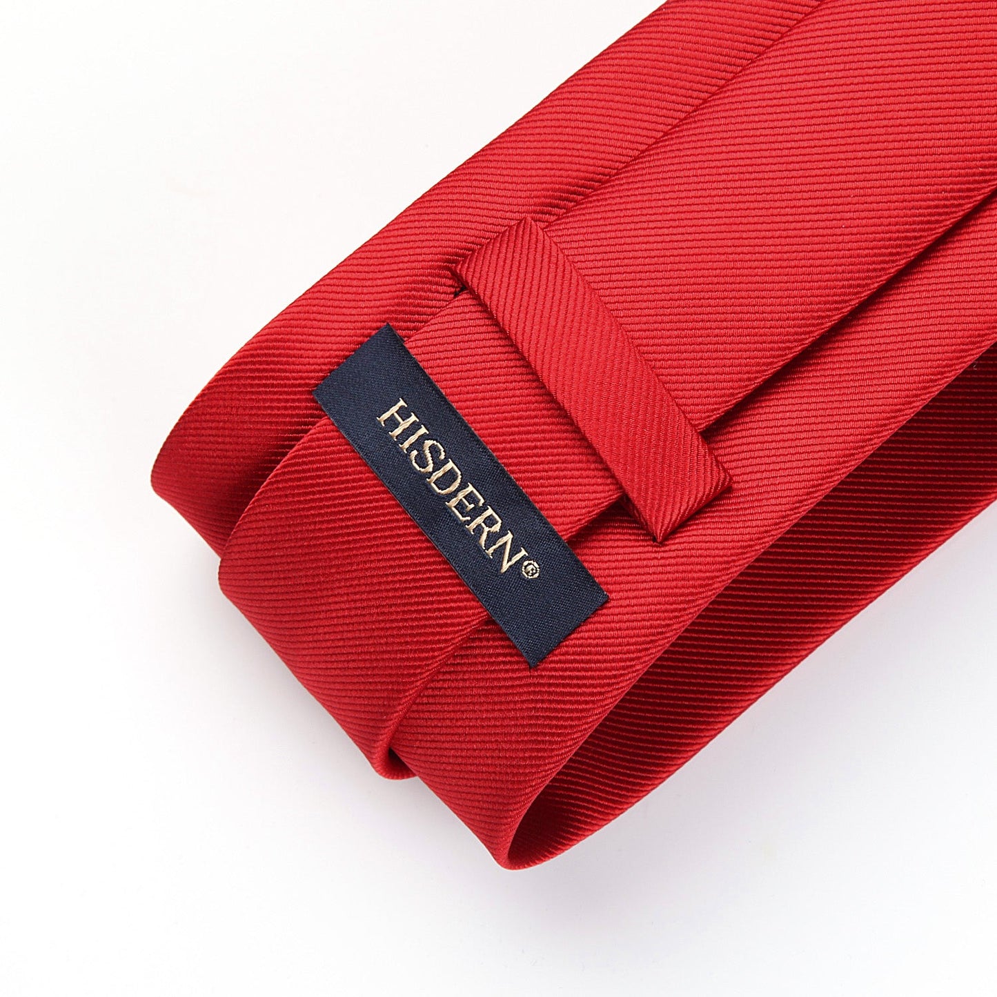 Hisdern Red Solid Men’s Tie Set for Formal & Wedding