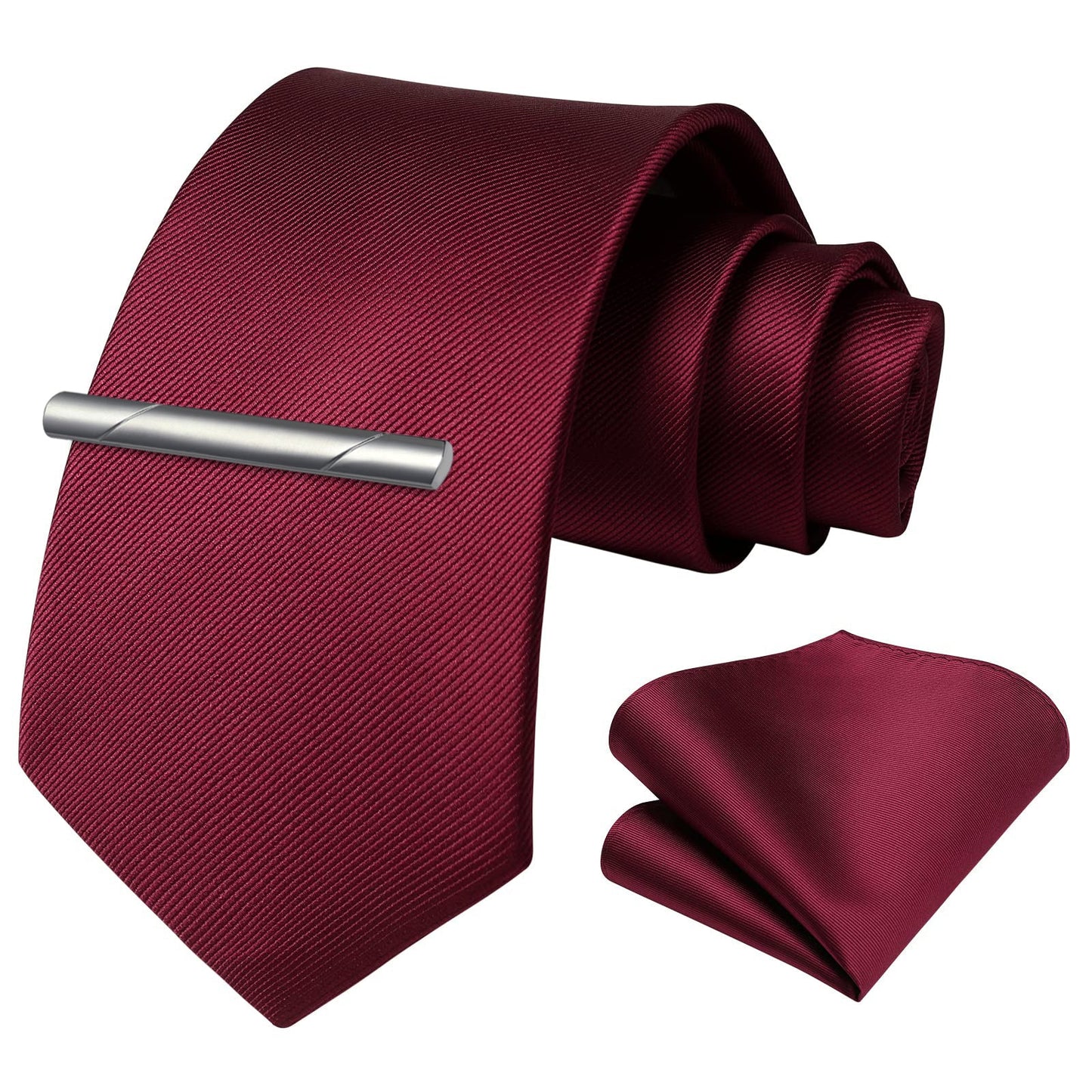 Hisdern Burgundy Solid Wedding Accessories Set With Clip