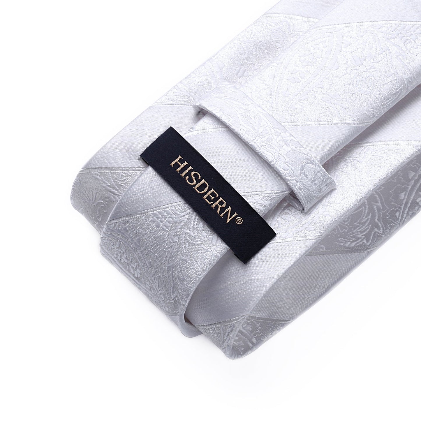 Hisdern White Paisley Tie Set For Groomsmen