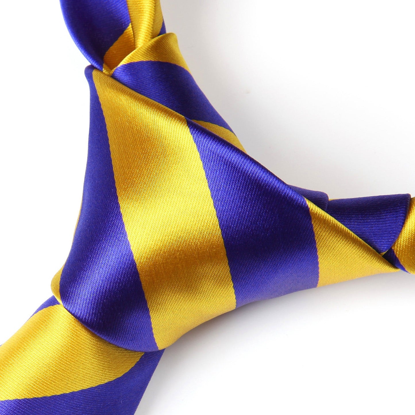 Hisdern Royal Blue Gold Striped Business Tie Set