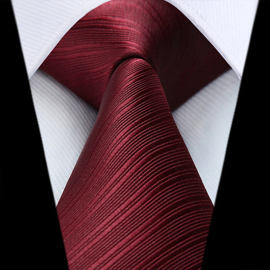 Hisdern Burgundy Striped Wedding Accessories Set