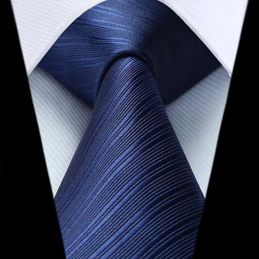Hisdern Navy Blue Striped Wedding Accessories Set