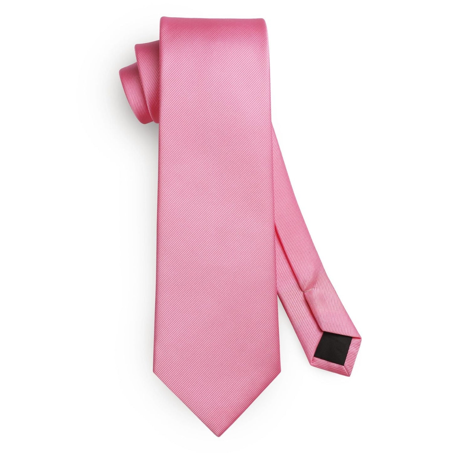 Hisdern Pink Solid Men’s Tie Set for Formal & Wedding