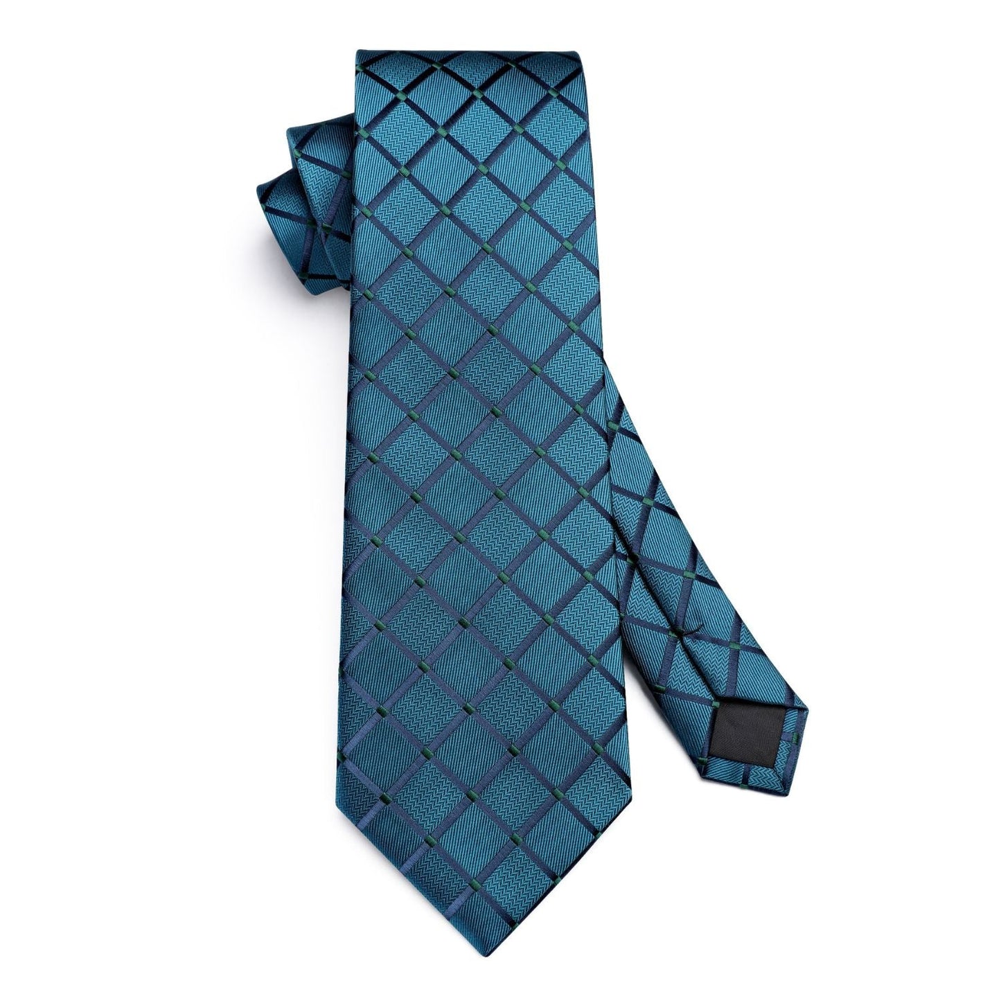 Hisdern Teal Plaid Wedding Accessories Set