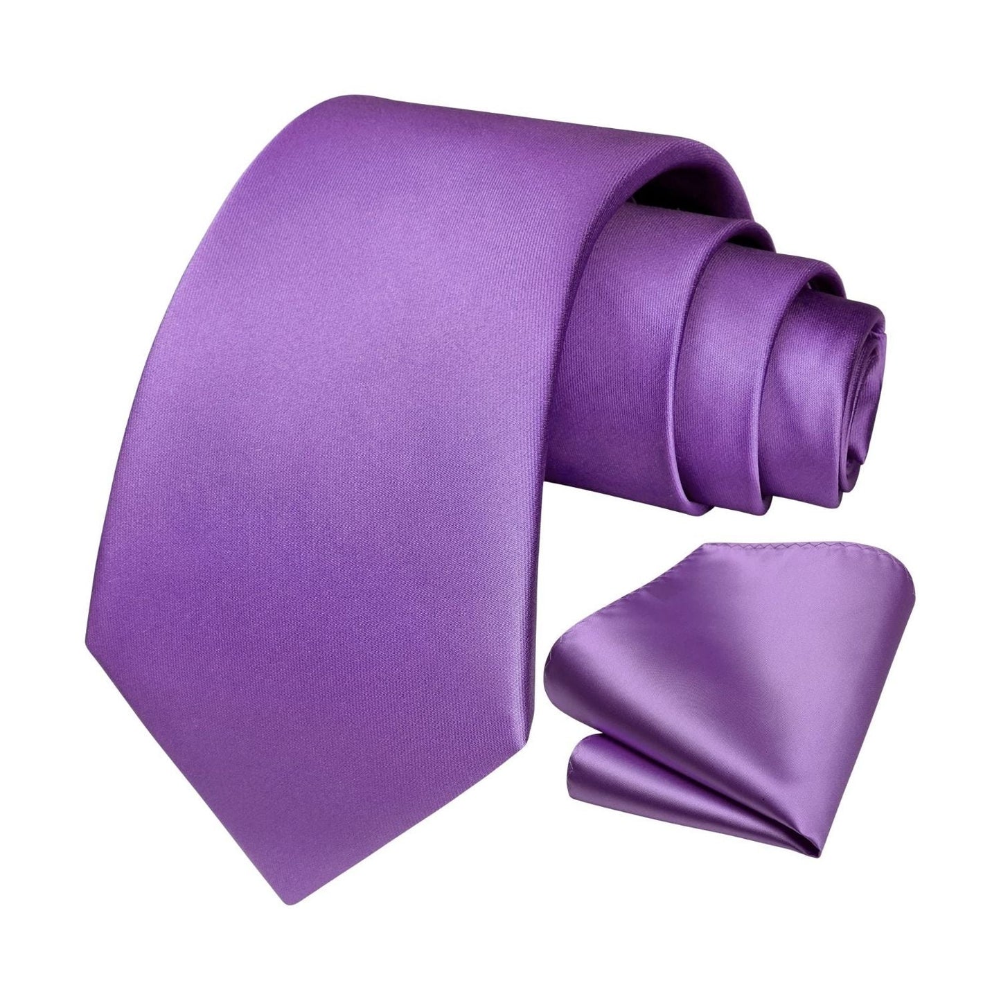 Hisdern Hot Pink Solid Men’s Tie Set for Formal & Wedding