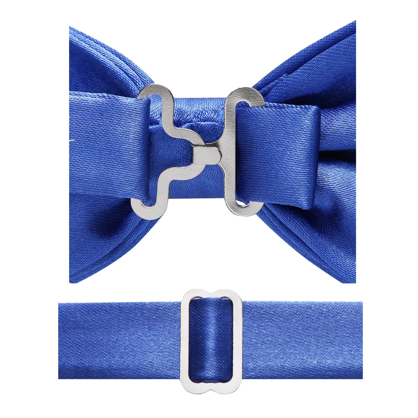 Royal Blue Bow tie NeckTie Pocekt Square Cufflinks Set