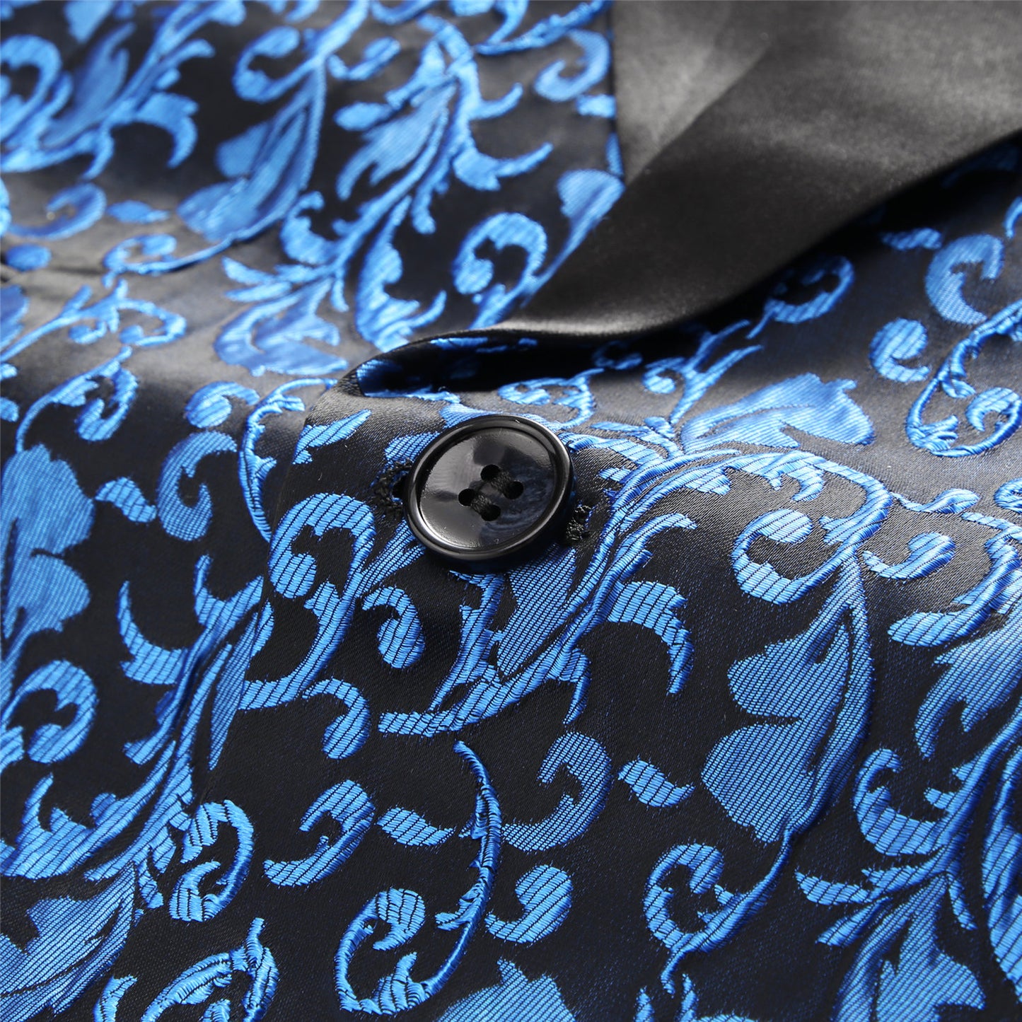 Blue Paisley Tuxedo Suit - 2 Piece