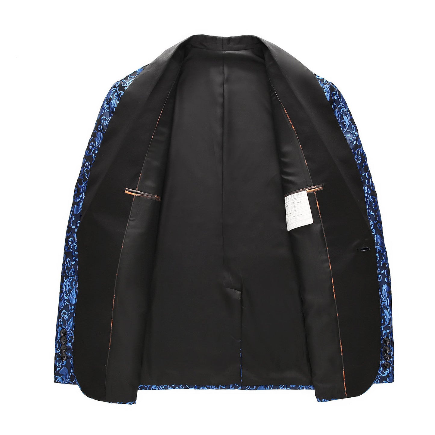 Blue Paisley Tuxedo Suit - 2 Piece