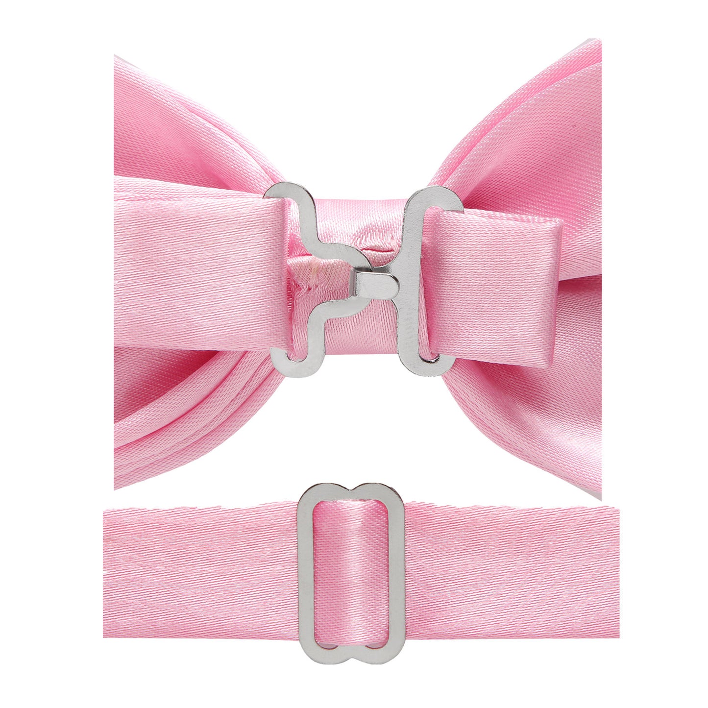Pink Bow Tie Neck Tie Pocekt Square Cufflinks Set