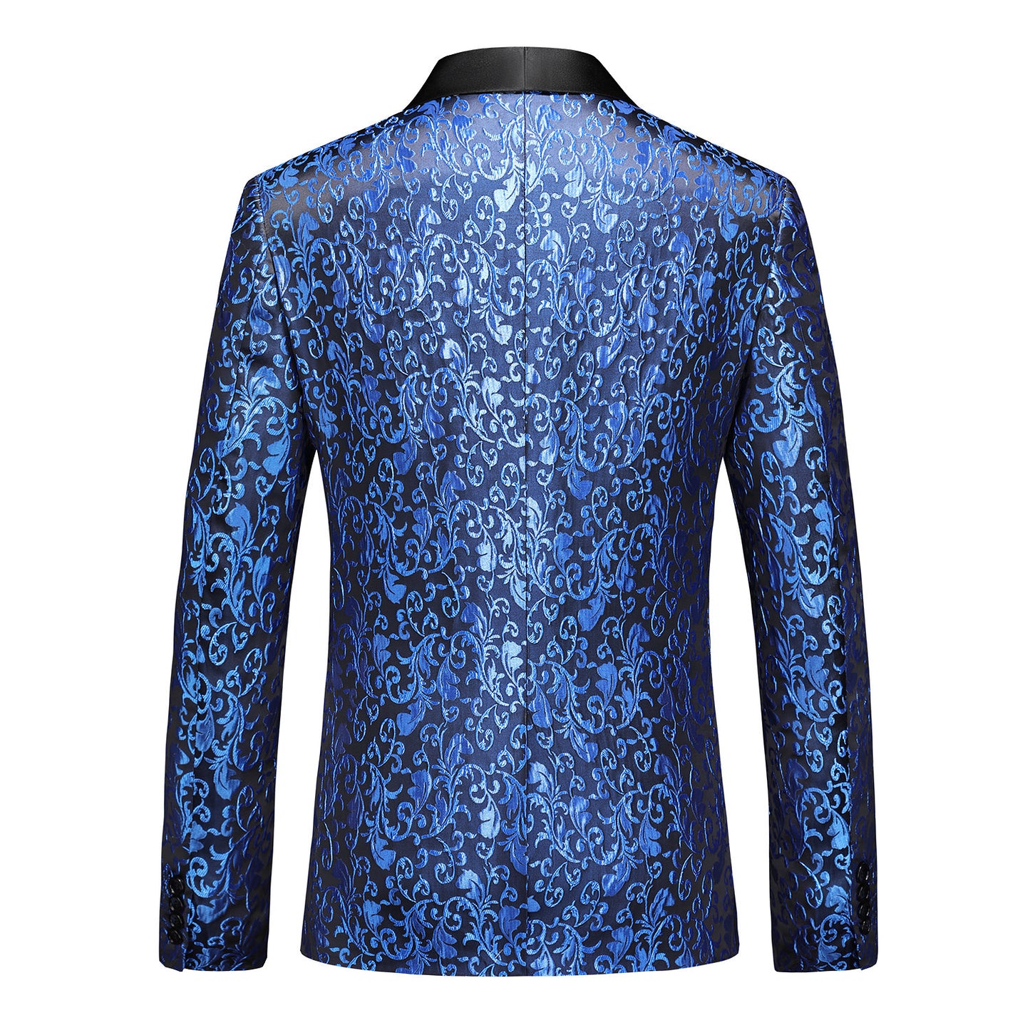 Blue Paisley Tuxedo Suit - 2 Piece