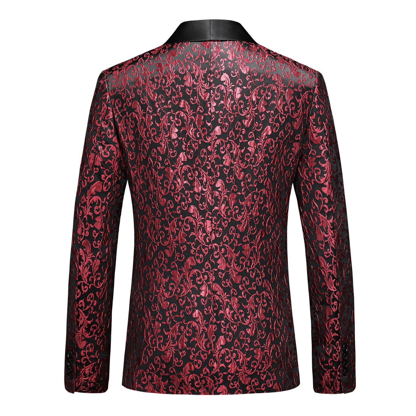 Burgundy Paisley Tuxedo Suit - 2 Piece