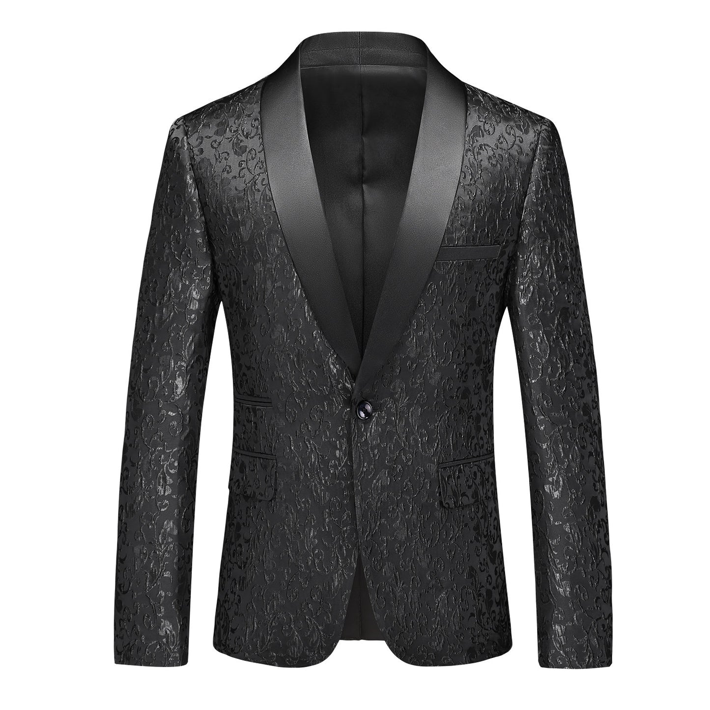 Black Paisley Tuxedo Suit - 2 Piece